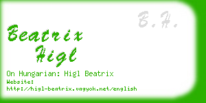 beatrix higl business card